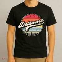 Retro Delaware Home State De Cool 70s Style Sunset T-Shirt thumb 3