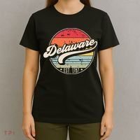 Retro Delaware Home State De Cool 70s Style Sunset T-Shirt thumb 4
