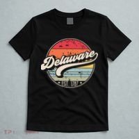 Retro Delaware Home State De Cool 70s Style Sunset T-Shirt thumb 5