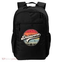 Retro Delaware Home State De Cool 70s Style Sunset Backpack thumb 0