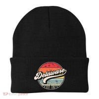 Retro Delaware Home State De Cool 70s Style Sunset Beanie thumb 0