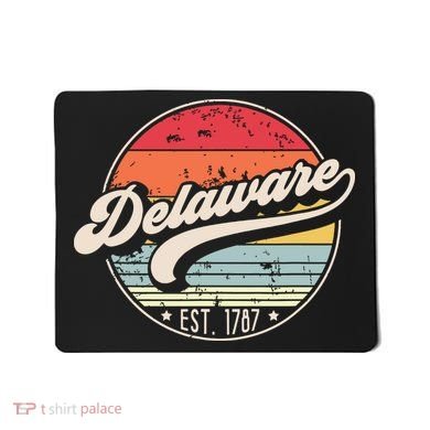 Retro Delaware Home State De Cool 70s Style Sunset Mousepad