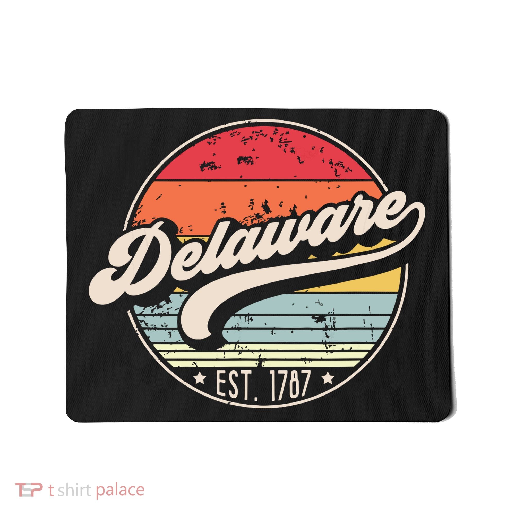 Retro Delaware Home State De Cool 70s Style Sunset Mousepad