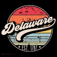 Retro Delaware Home State De Cool 70s Style Sunset Mousepad thumb 1