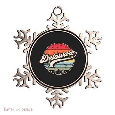 Retro Delaware Home State De Cool 70s Style Sunset Ornament