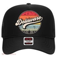 Retro Delaware Home State De Cool 70s Style Sunset Hat thumb 0