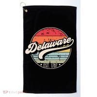 Retro Delaware Home State De Cool 70s Style Sunset Golf Towel thumb 0