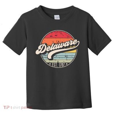 Retro Delaware Home State De Cool 70s Style Sunset Toddler T-Shirt