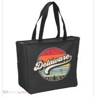Retro Delaware Home State De Cool 70s Style Sunset Tote Bag thumb 2