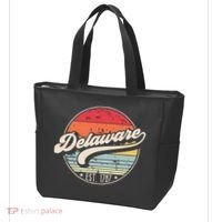 Retro Delaware Home State De Cool 70s Style Sunset Tote Bag thumb 3