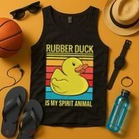 Rubber Duck Is My Spirit Animal I Duck Lover Tank Top thumb 4