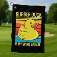 Rubber Duck Is My Spirit Animal I Duck Lover Golf Towel thumb 1