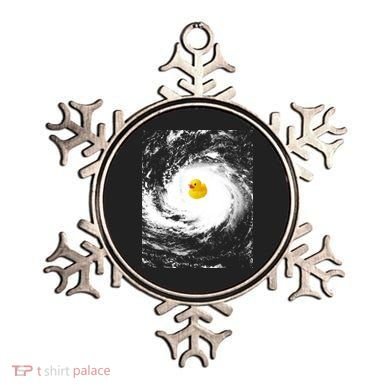 Rubber Duck In Hurricane Storm Ornament