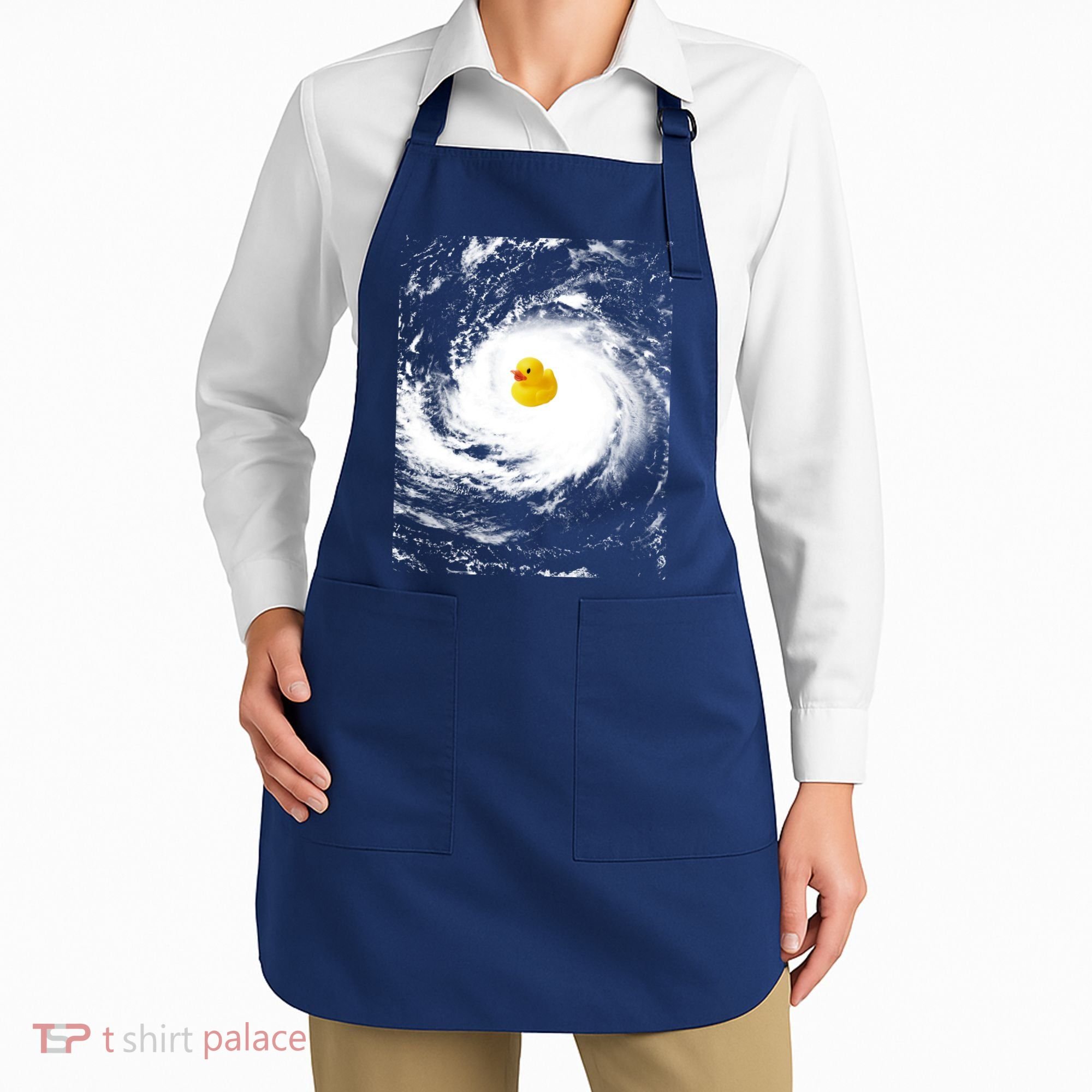 Rubber Duck In Hurricane Storm Apron