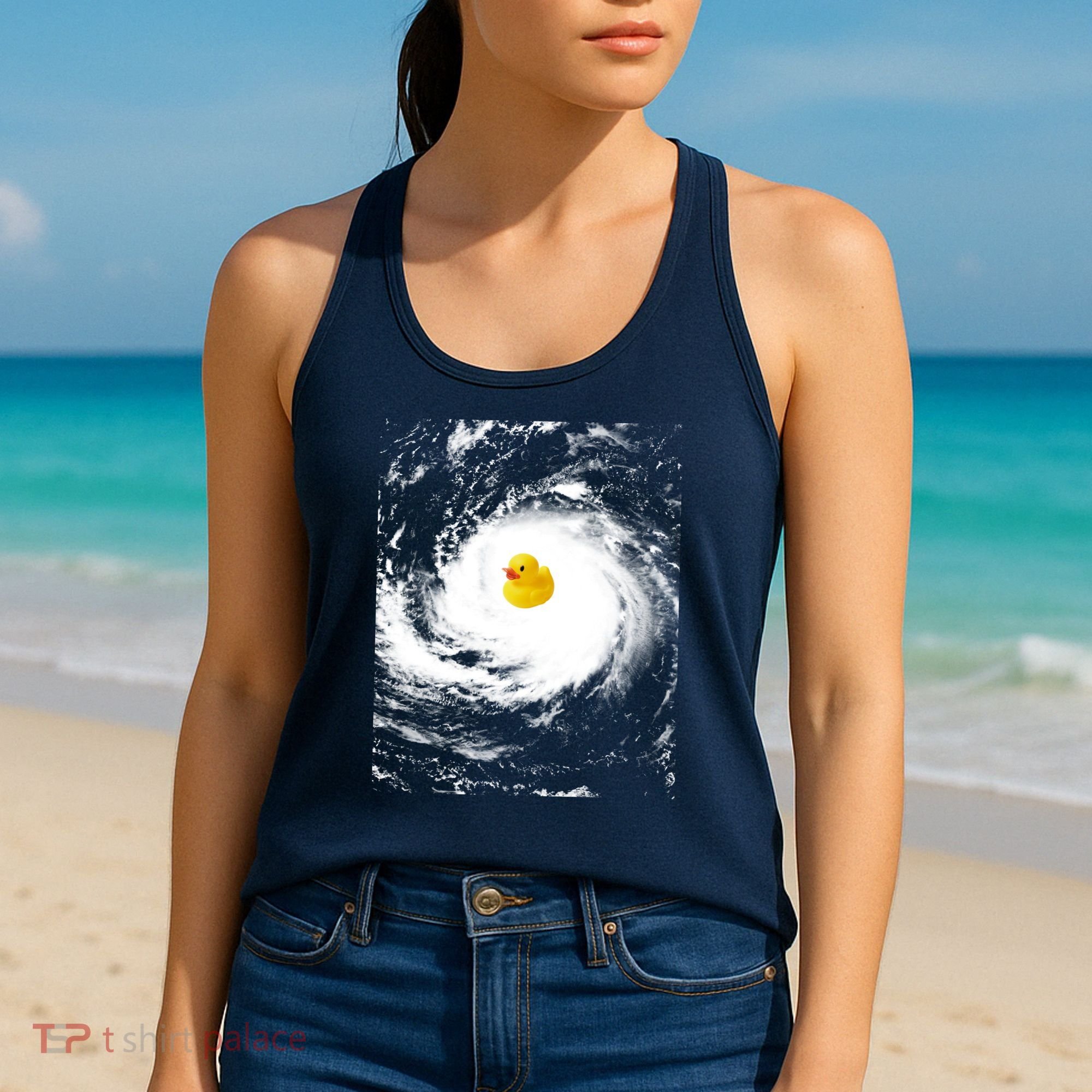 Rubber Duck In Hurricane Storm Women's Tank Top