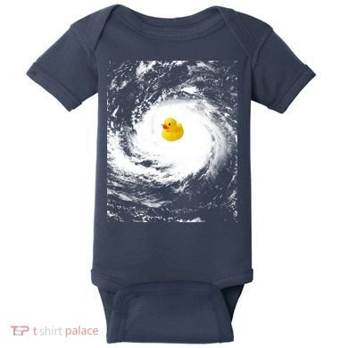 Rubber Duck In Hurricane Storm Baby Bodysuit