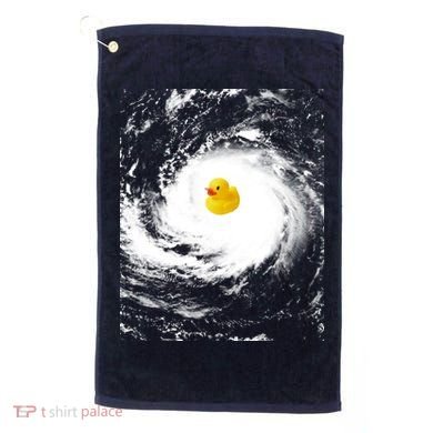 Rubber Duck In Hurricane Storm Golf Towel