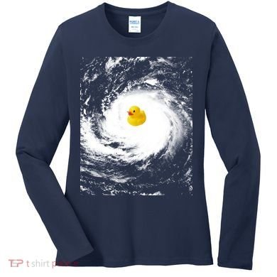 Rubber Duck In Hurricane Storm Women's Long Sleeve Shirt