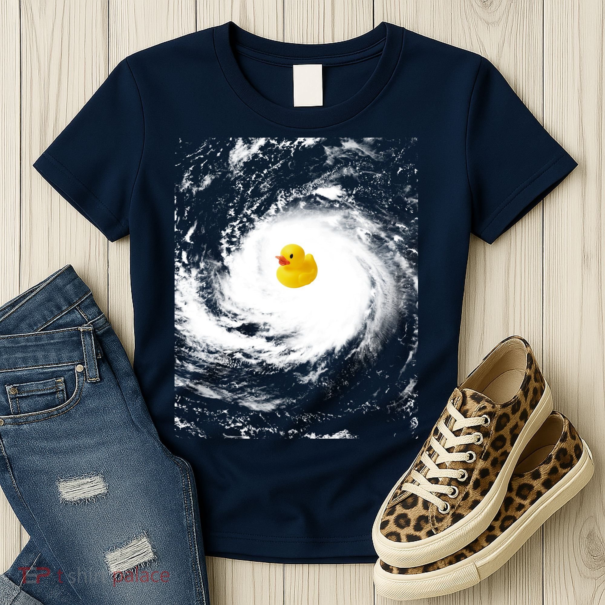 Rubber Duck In Hurricane Storm Women's T-Shirt