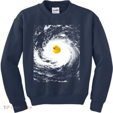 Rubber Duck In Hurricane Storm Kids Sweatshirt