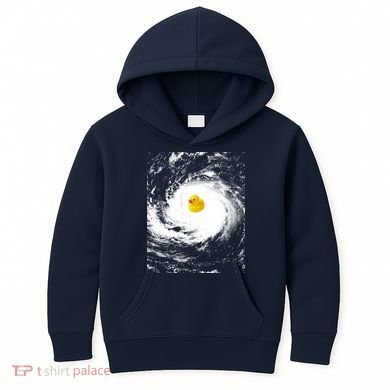Rubber Duck In Hurricane Storm Kids Hoodie