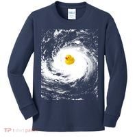 Rubber Duck In Hurricane Storm Kids Long Sleeve Shirt thumb 0
