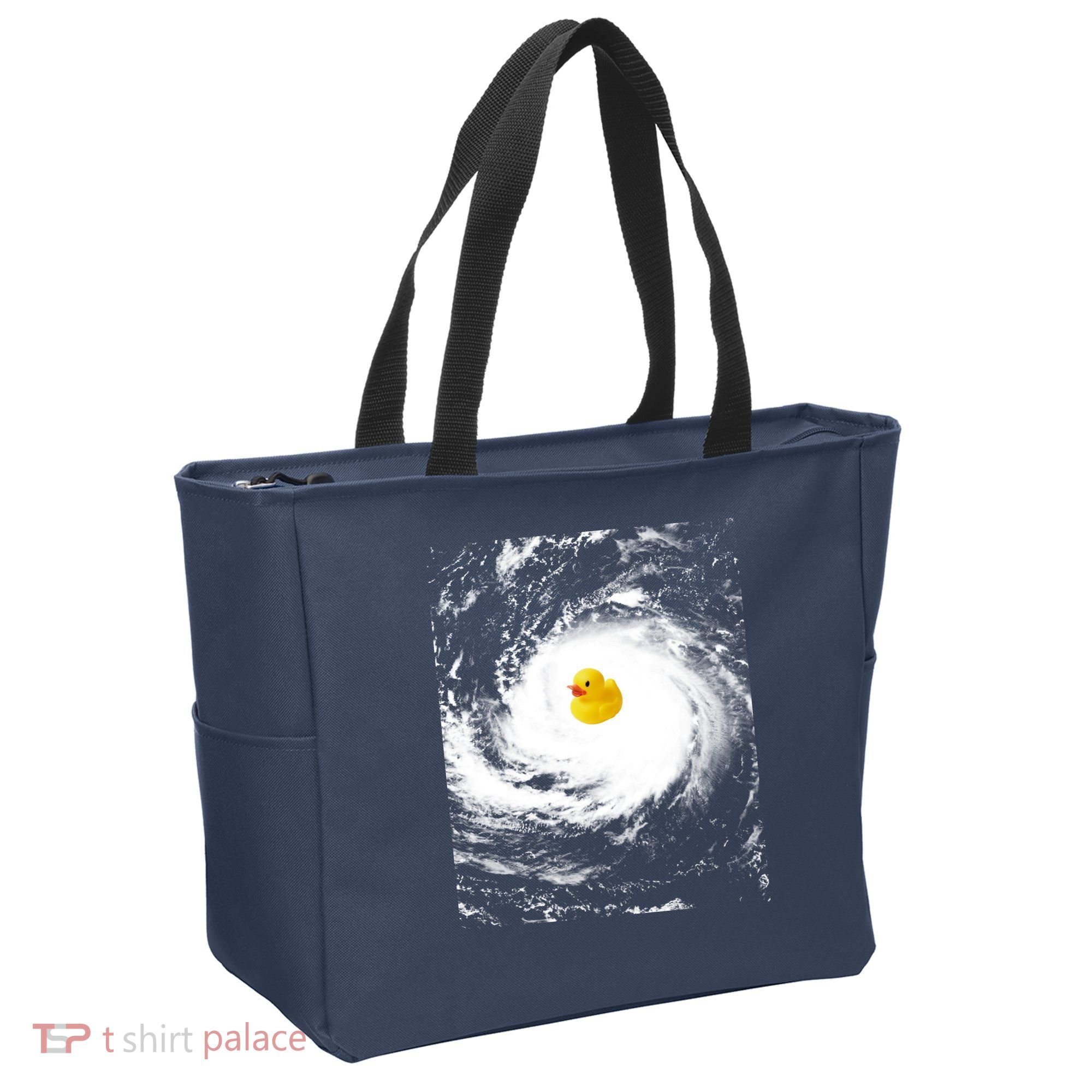 Rubber Duck In Hurricane Storm Tote Bag