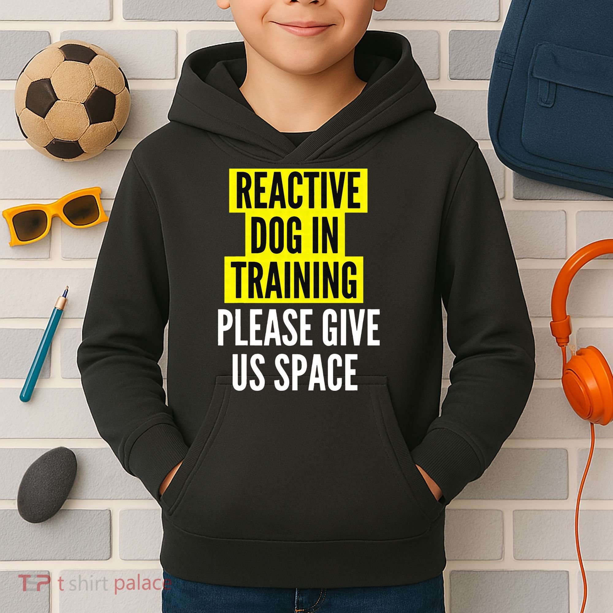 Reactive Dog In Training & Nervous Dog Owners BOTH SIDES Kids Hoodie