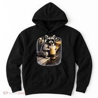 Raccoon Drinking Iced Coffee Hoodie thumb 0