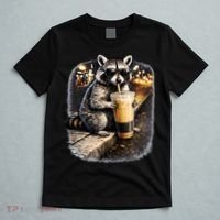 Raccoon Drinking Iced Coffee T-Shirt thumb 5