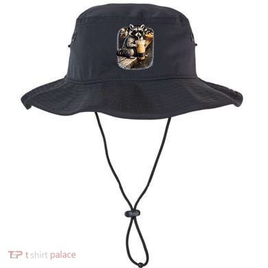 Raccoon Drinking Iced Coffee Bucket Hat