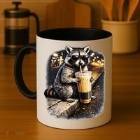 Raccoon Drinking Iced Coffee Coffee Mug thumb 4