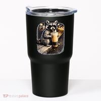 Raccoon Drinking Iced Coffee Tumbler thumb 0