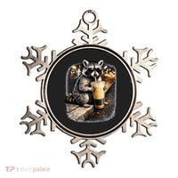 Raccoon Drinking Iced Coffee Ornament thumb 0