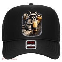 Raccoon Drinking Iced Coffee Hat thumb 0