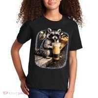 Raccoon Drinking Iced Coffee Kids T-Shirt thumb 2