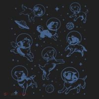 Retro Dogs In Space Funny Galaxy Women's Sweatshirt thumb 2