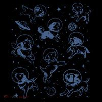 Retro Dogs In Space Funny Galaxy Coaster thumb 2