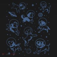 Retro Dogs In Space Funny Galaxy Toddler Hoodie thumb 2