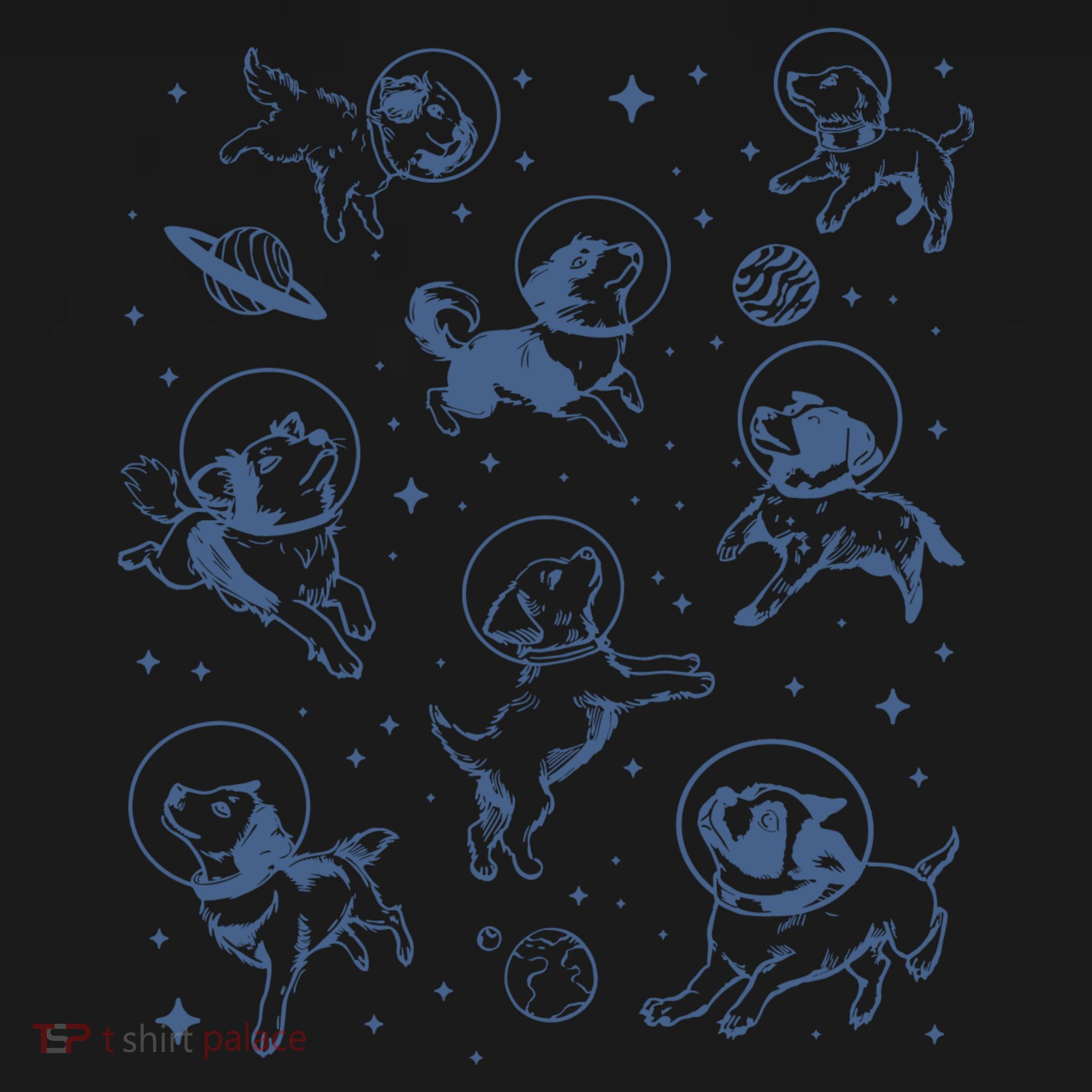 Retro Dogs In Space Funny Galaxy Toddler Hoodie
