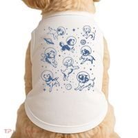 Retro Dogs In Space Funny Galaxy Doggie Tank thumb 0