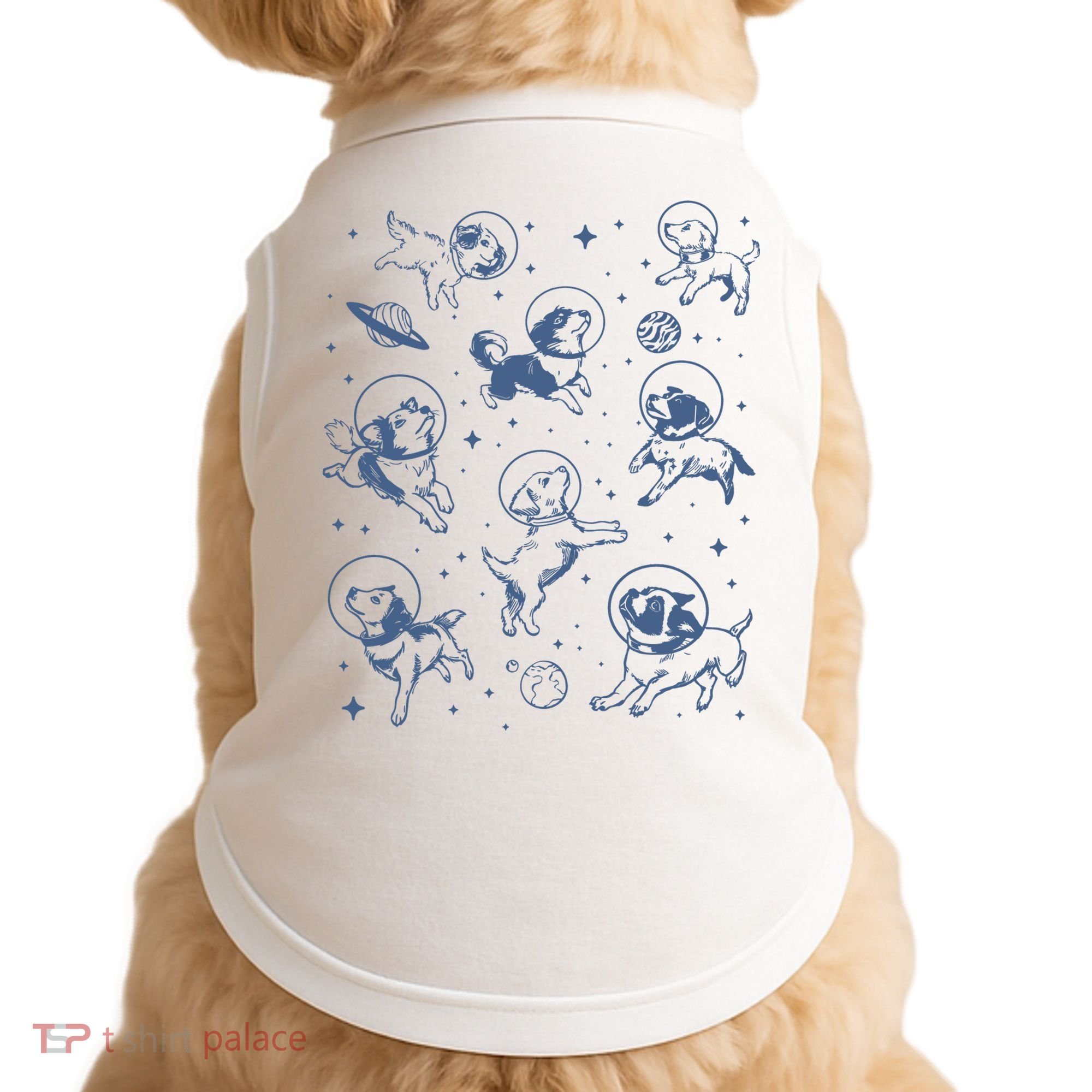 Retro Dogs In Space Funny Galaxy Doggie Tank