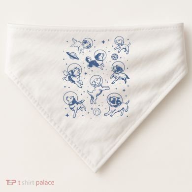 Retro Dogs In Space Funny Galaxy USA-Made Doggie Bandana