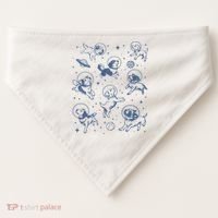 Retro Dogs In Space Funny Galaxy USA-Made Doggie Bandana thumb 0