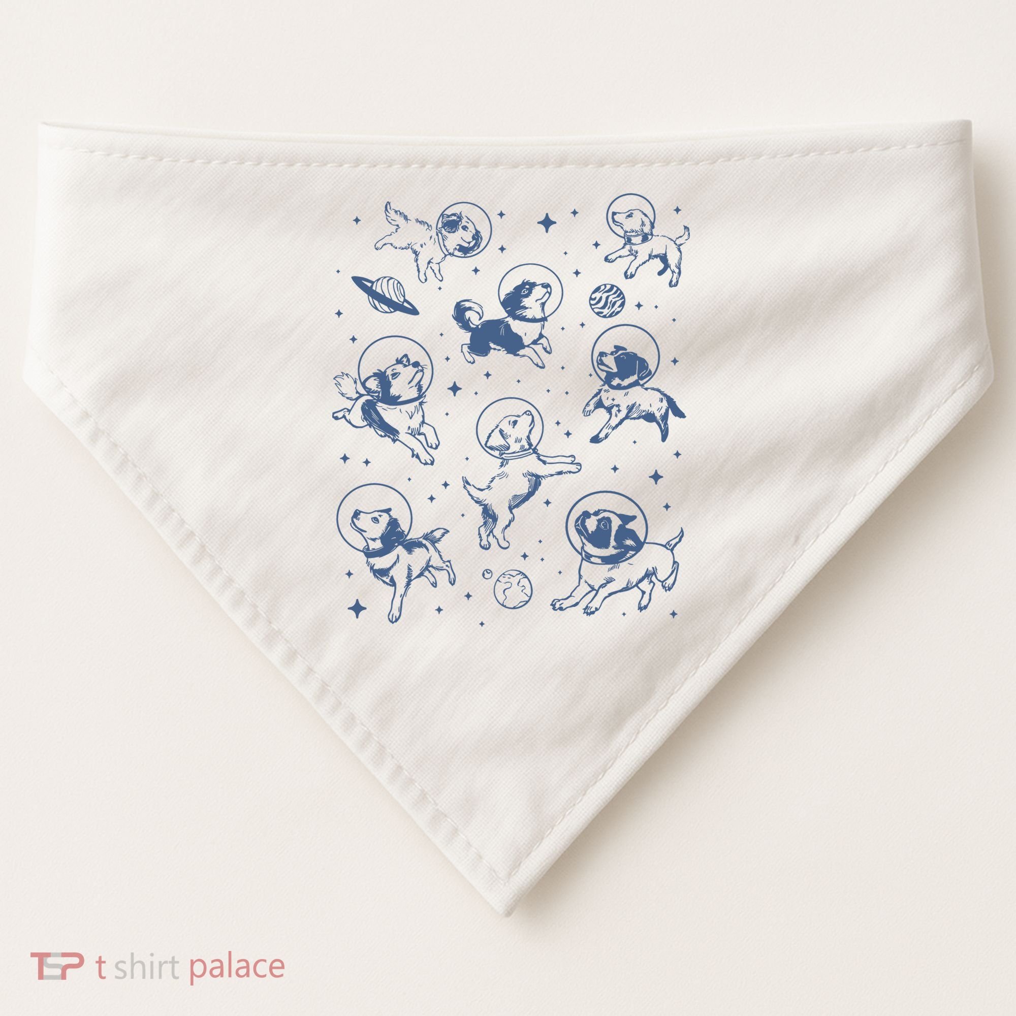 Retro Dogs In Space Funny Galaxy USA-Made Doggie Bandana