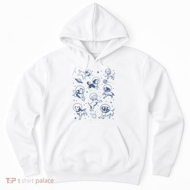 Retro Dogs In Space Funny Galaxy Hoodie