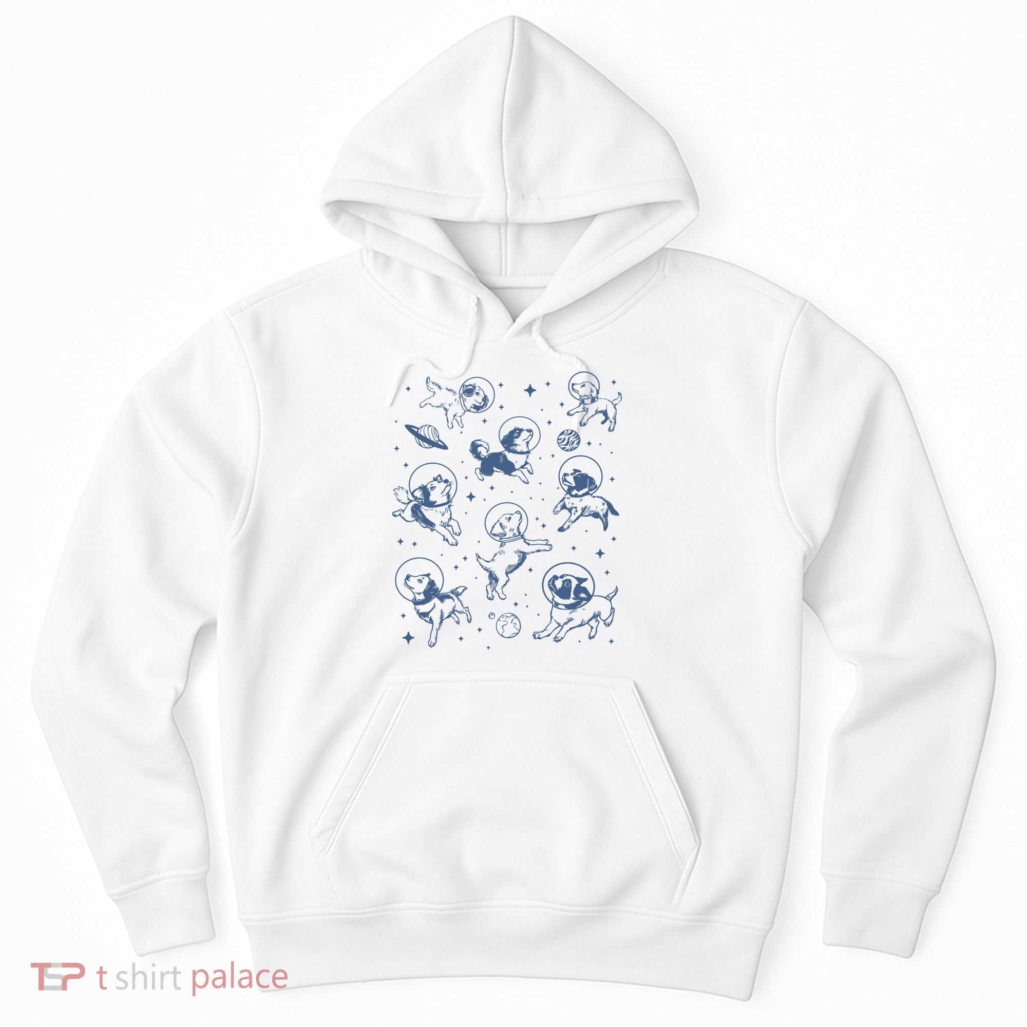 Retro Dogs In Space Funny Galaxy Hoodie