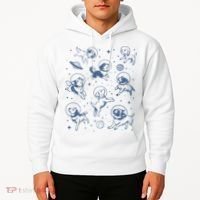 Retro Dogs In Space Funny Galaxy Hoodie thumb 2