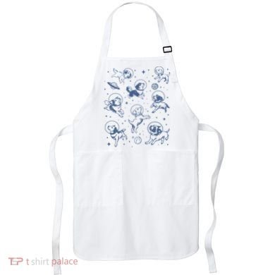 Retro Dogs In Space Funny Galaxy Apron