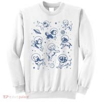 Retro Dogs In Space Funny Galaxy Sweatshirt thumb 0
